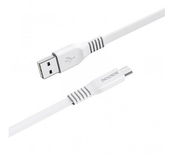 Кабель USB - micro USB Borofone BX23 Wide(повр. уп.) 100см 2,4A  (white) ()#2080635
