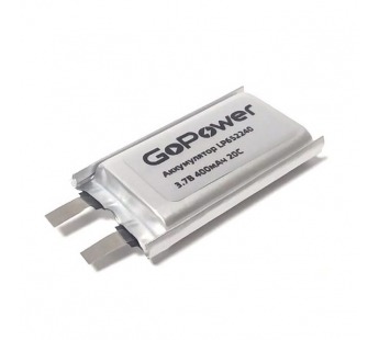 Аккумулятор Li-Pol LP652240 3.7V 400mAh (толщ.6,5мм, шир.22мм, дл.40мм) в лотке "GoPower"#2098106
