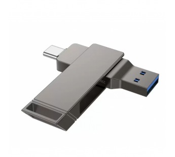 USB карта памяти HOCO UD15 64ГБ USB 3.2 + Type-C (серый)#2081827