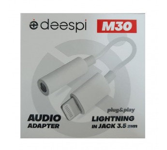 Переходник Deespi M30 Lightning - Aux 3.5 (белый)#2111820