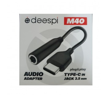 Переходник Deespi M40 TypeC - Aux 3.5 (черный)#2089605