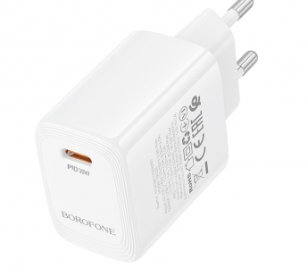 Адаптер сетевой BOROFONE BN28, PD30W Type-C, цвет белый#2082648