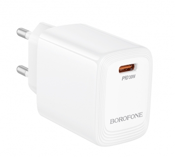 Адаптер сетевой BOROFONE BN28, PD30W Type-C, цвет белый#2082649