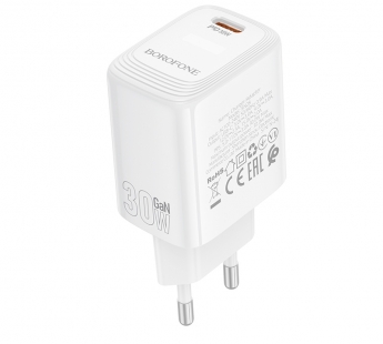 Адаптер сетевой BOROFONE BN28, PD30W Type-C, цвет белый#2082650