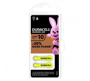 Элемент питания для слухового аппарата "Duracell" Activair ZA 10 BL-6#2083003