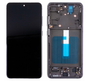 Дисплей для Samsung Galaxy S21 FE (G990B) модуль с рамкой Серый - (OLED) (Full Size)#2123279