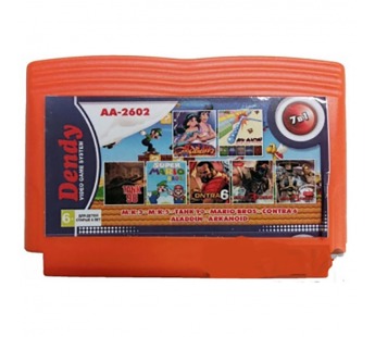 Картридж Dendy  AA-2602 (MK3, MK5, Arkanoid, Contra 6, Aladdin, Mario Bros, Tank 90)#2083451