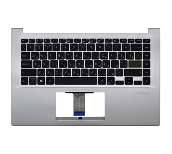 Топ-панель для Asus VivoBook 14 F413EA серебро, черные клавиши с подсветкой#2083822