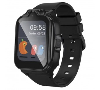 Детские смарт-часы HOCO Y104 (1.69"/4G/GPS/IP67/камера/функция звонка/700mAh) черные#2109121
