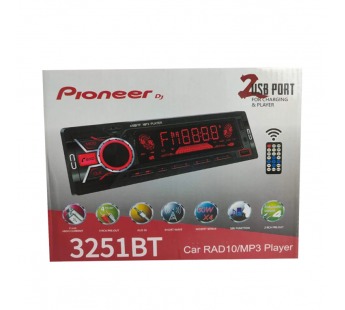 Автомагнитола Pioneeir 3251BT (Bluetooth/подсветк/USB/AUX/FM/пульт)#2086471