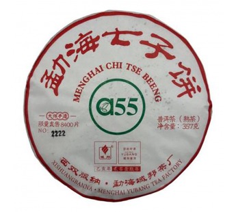 Чай Пуэр Шу 357гр 2019г A55 Ю Бань блин Черный#2085098