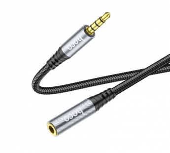 Аудиосоединитель Hoco UPA20 (3,5мм папа+3,5мм мама), 1м черный#2085176