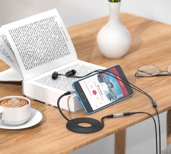 Аудиосоединитель Hoco UPA20 (3,5мм папа+3,5мм мама), 1м черный#2085180