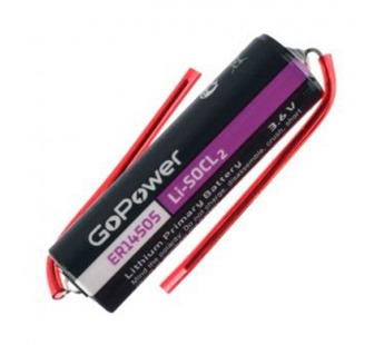 Элемент питания ER14505 PC1 Li-SOCl2 3.6V 2600mAh с проводом GoPower#2085730