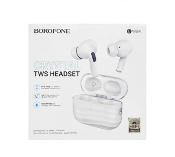 Беспроводные TWS наушники BOROFONE BW84 (4 ч/300 mAh) белые#2088006