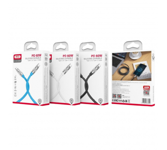 Кабель USB-C XO NB-Q228B 60W PD Type-C/Type-C белый 1.2м#2118356