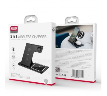 Беспроводное зарядное устройство XO WX023, 3в1 15w, цвет черный#2088333