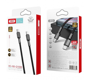 Кабель USB-C XO NB183B 60W PD Type-C/Type-C черный 1м#2118358