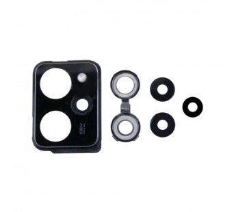 Стекло камеры для Xiaomi Poco X5 Pro 5G (22101320G) в сборе с рамкой Черный#2101694