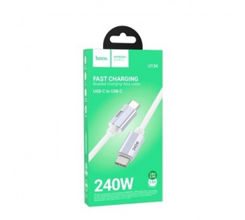 Кабель Type-C - Type-C Hoco U134 240W серый 1.8м#2088699