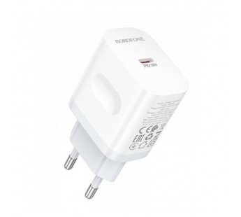 Адаптер сетевой BOROFONE BA99A PD20W Type-C, цвет белый#2088692