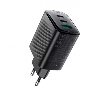 Сетевое зарядное устройство Type-C Acefast A108 (67W, PD, 3 порта, GaN) Черный#2091490