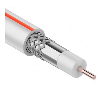 Кабель коаксиальный SAT 50 M, CCS/Al/Al, 75%, 75Ом, 100м, INDOOR, белый PROconnect#2089657