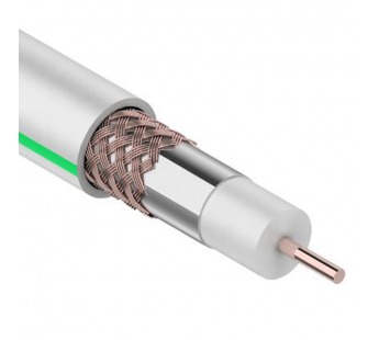 Кабель коаксиальный SAT 703 B, Cu/Al/Cu, 48%, 75Ом, 100м, INDOOR, белый СМАРТКИП#2089660