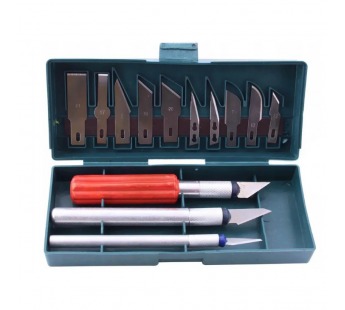 Набор скальпелей (3 рукоятки + 13 лезвий) + пластиковый бокс#2090562