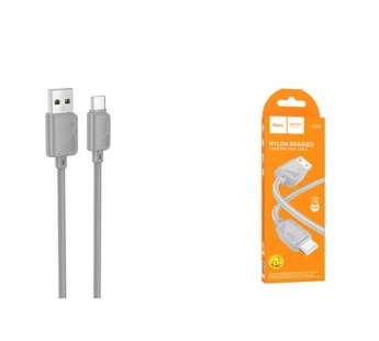 Кабель USB - Type-C HOCO X113 (3A/1m/текстиль) серый#2091120