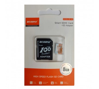 8Гб карта памяти RECRSI RE-MD microSD + SD адаптер class10#2093690