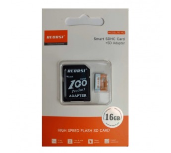 16Гб карта памяти RECRSI RE-MD microSD + SD адаптер class10#2093700