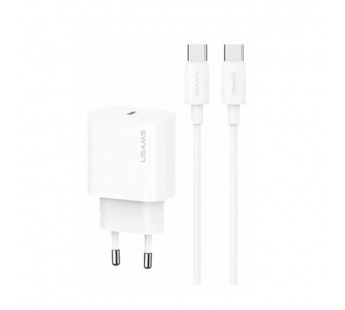 Сетевое ЗУ USAMS CC226 + кабель Type-C/Type-C (PD 20W) белое#2091081