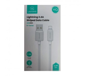 Кабель USB - Lightning USAMS SJ699 (2.4A/3m) белый#2093005