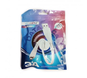 Кабель USB - Micro USB RECRSI CA-881 (3A/1m) белый#2093008