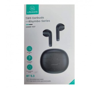 Беспроводные TWS наушники USAMS YO17 (7 ч/400 mAh) черные#2097471