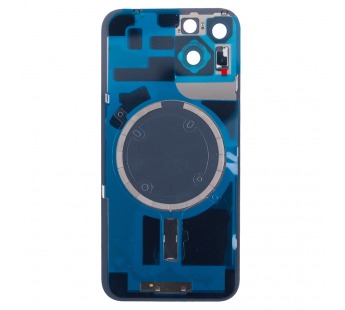 Задняя крышка для iPhone 14 (A2883) в сборе со стеклом камеры Красный (стекло, монолит, MagSafe, логотип) - Премиум#2123876