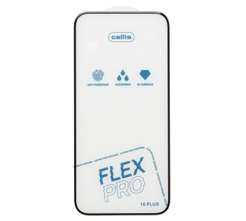 Защитное стекло Full Screen Cellis Flex Pro для "Apple iPhone 16 Plus" (black)(234376)#2096132