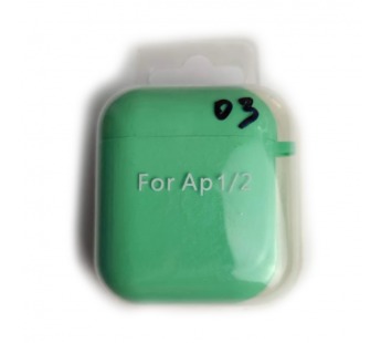 Чехол для наушников AirPods 1/2 Protection Case с карабином (03) мятный#2095734