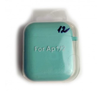 Чехол для наушников AirPods 1/2 Protection Case с карабином (12) бирюзовый#2095741