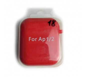 Чехол для наушников AirPods 1/2 Protection Case с карабином (18) красный#2095773