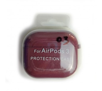Чехол для наушников AirPods 3 Protection Case с карабином (03) бордовый#2095769