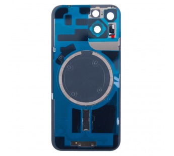 Задняя крышка для iPhone 14 (A2883) в сборе со стеклом камеры Фиолетовый (стекло, монолит, MagSafe, логотип) - Премиум#2123902