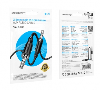 Кабель AUX BOROFONE BL26 черный 1м#2092107