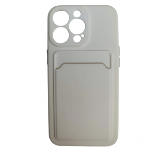 Чехол силиконовый iPhone 13 Pro матовый цветной с визитницей белый#2092202