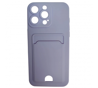 Чехол силиконовый iPhone 15 Pro Max матовый цветной с визитницей сиреневый#2092205