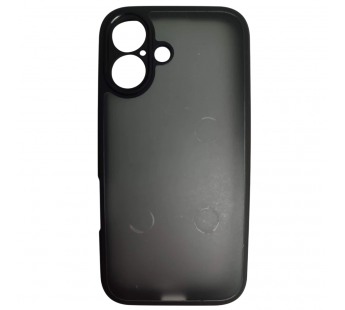 Чехол силиконовый iPhone 16 матовый с окантовкой черный#2092487