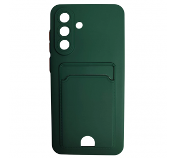 Чехол силиконовый Samsung A36/A56 матовый цветной с визитницей темно-зеленый#2092174