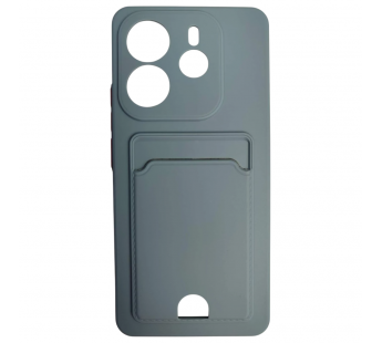 Чехол силиконовый Xiaomi Redmi Note 14 матовый цветной с визитницей серый#2092150