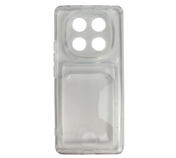 Чехол силиконовый Xiaomi Redmi Note 14 Pro с визитницей прозрачный#2134063